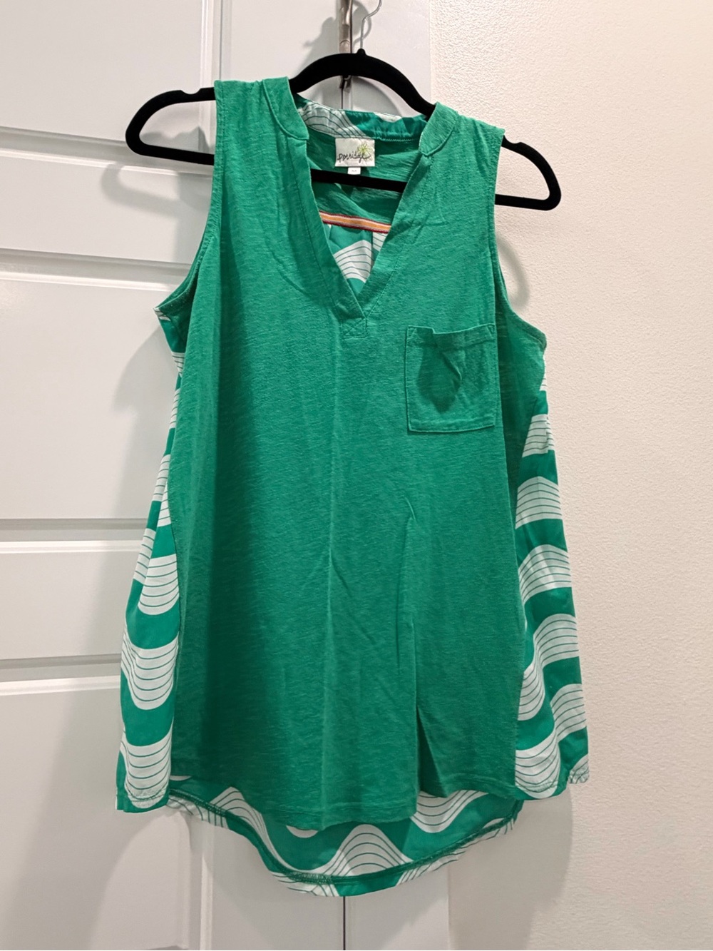 Anthropologie Porridge Women’s Medium Sleeveless Green V-Neck Pocket Top